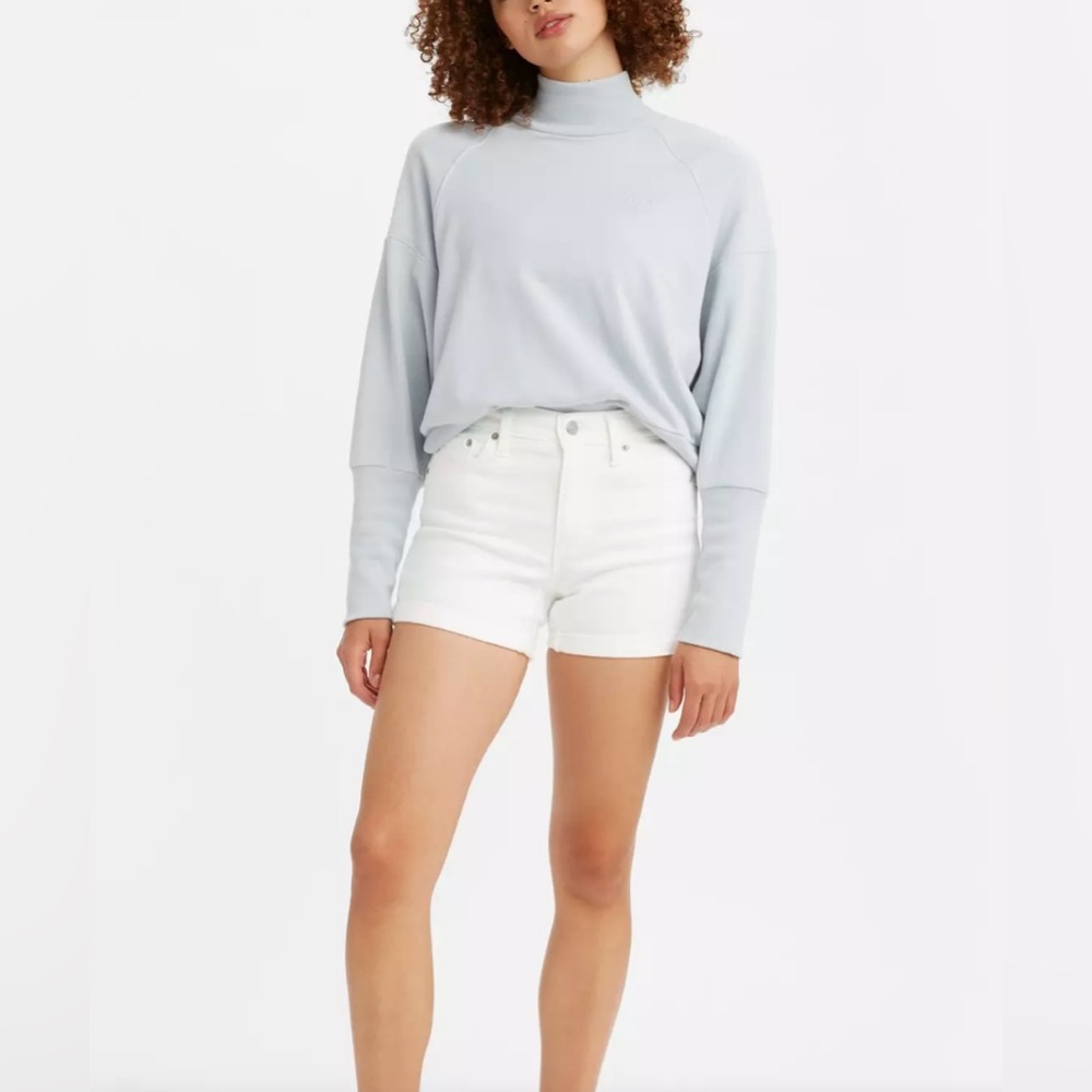 LEVIS CHALK WHITE MID LENGTH WOMEN'S SHORTS SIZE 29